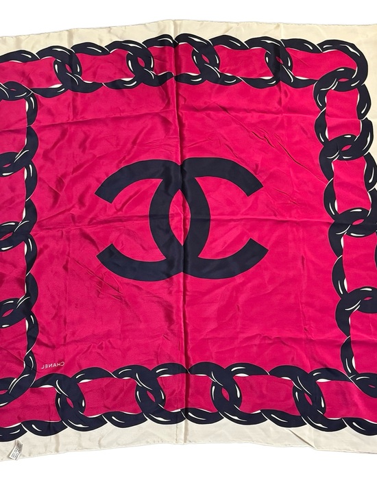 CHANEL Accessories - Chanel CC Logo Large Silk Square Scarf